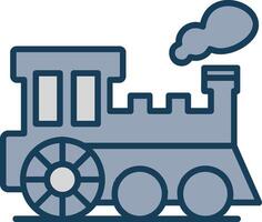 stoom- trein lijn gevulde grijs icoon vector