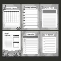 dagboekplannersjabloon met minimalistische kleur vector