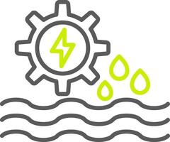 waterkrachtlijn twee kleurenpictogram vector