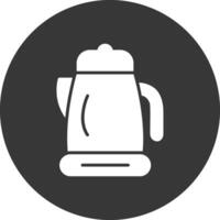 waterkoker glyph omgekeerd pictogram vector