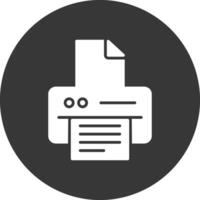 printer glyph omgekeerd pictogram vector