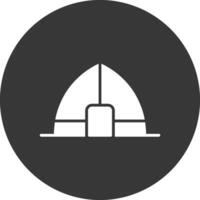 tent glyph omgekeerd pictogram vector