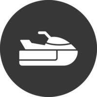 Jet ski glyph omgekeerd icoon vector