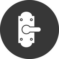 deur slot glyph omgekeerd icoon vector