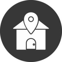 thuislocatie glyph omgekeerd pictogram vector