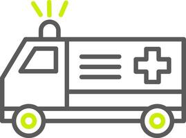 ambulance lijn twee kleuren icoon vector