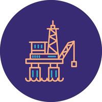 offshore platform lijn twee kleur cirkel icoon vector