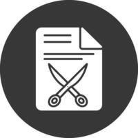 document glyph omgekeerd pictogram vector