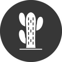 cactussen glyph omgekeerd icoon vector