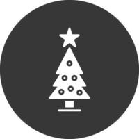Kerstmis boom glyph omgekeerd icoon vector