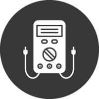 multimeter glyph omgekeerd icoon vector