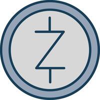 zcash lijn gevulde grijs icoon vector