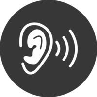 oor glyph omgekeerd icoon vector