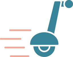 Segway glyph twee kleur icoon vector