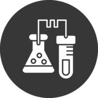 laboratorium glyph omgekeerd icoon vector