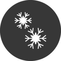 sneeuwvlokken glyph omgekeerd icoon vector