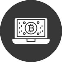 bitcoin verdiensten glyph omgekeerd icoon vector