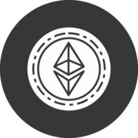 ethereum munt glyph omgekeerd icoon vector