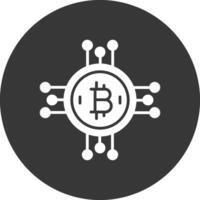 bitcoin bitcoin glyph omgekeerd icoon vector