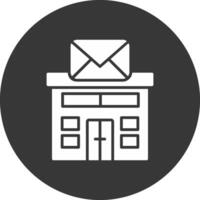 post kantoor glyph omgekeerd icoon vector