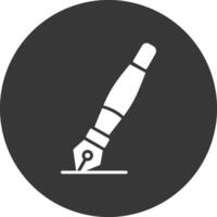 inkt pen glyph omgekeerd icoon vector