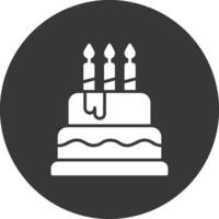 cake glyph omgekeerd pictogram vector