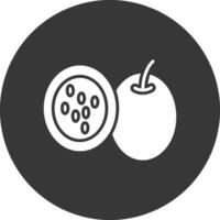 passie fruit glyph omgekeerd icoon vector