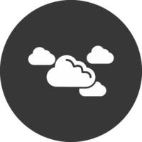 wolken glyph omgekeerd icoon vector
