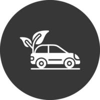 eco auto glyph omgekeerd icoon vector