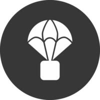 parachute glyph omgekeerd icoon vector