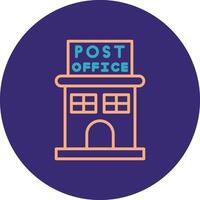 post kantoor lijn twee kleur cirkel icoon vector