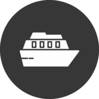 cruise glyph omgekeerd pictogram vector