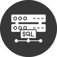 sql glyph omgekeerd icoon vector