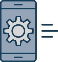 app ontwikkeling lijn gevulde grijs icoon vector