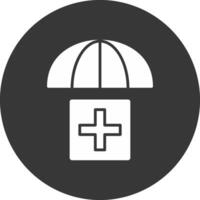 Gezondheid verzekering glyph omgekeerd icoon vector