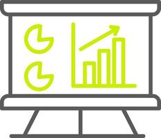 gegevens analytics lijn twee kleur icoon vector