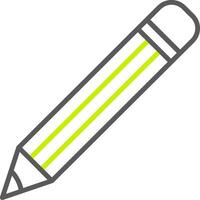 potlood lijn twee kleuren icoon vector
