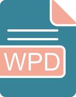 wpd het dossier formaat glyph twee kleur icoon vector