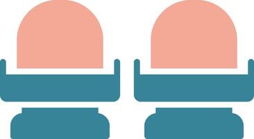 stoelen glyph twee kleur icoon vector