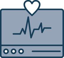 ecg toezicht houden op lijn gevulde grijs icoon vector