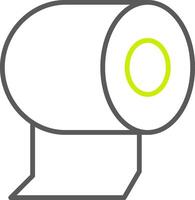 toiletpapier lijn twee kleuren icoon vector