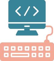 webprogrammering glyph tweekleurig pictogram vector