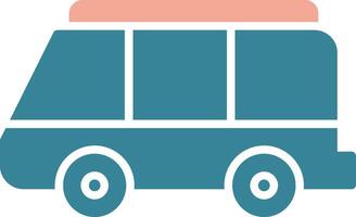 minibus glyph twee kleur icoon vector