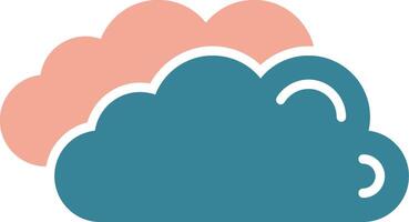 wolken glyph twee kleur icoon vector