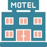 motel glyph twee kleuren icoon vector