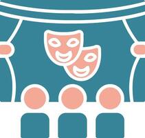 theater glyph twee kleur icoon vector