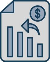 analytics lijn gevulde grijs icoon vector