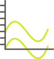 Golf tabel lijn twee kleur icoon vector