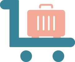 trolley glyph twee kleur icoon vector