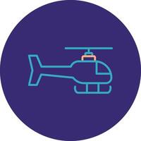 helikopter lijn twee kleur cirkel icoon vector